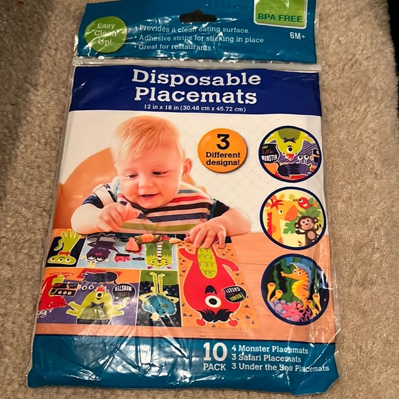 Accessories New Disposable Kids Sticky Placemats 3 Designs Monsters